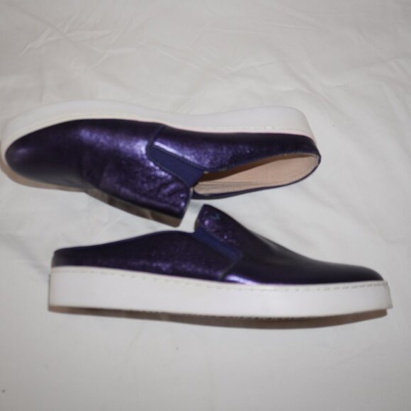 Vionic Dakota Purple Metallic Leather Flatform Slides Mules Sneaker 9 - Picture 9 of 12